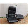 Image 1 : *Leather Style Reclining Chair 36" Tall& Footstool, Cannot Ship