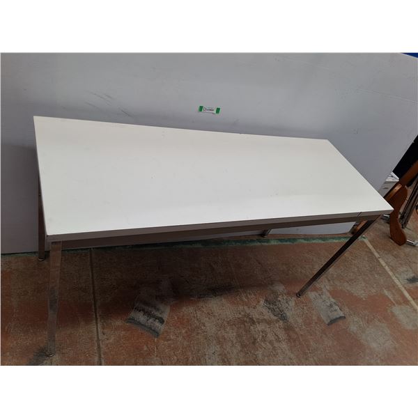 *Wood Table with Metal Legs 54" x 20" x 30", Cannot Ship