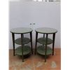 Image 1 : (2) Wooden Three Tier Tables 25" Tall, Cannot Ship