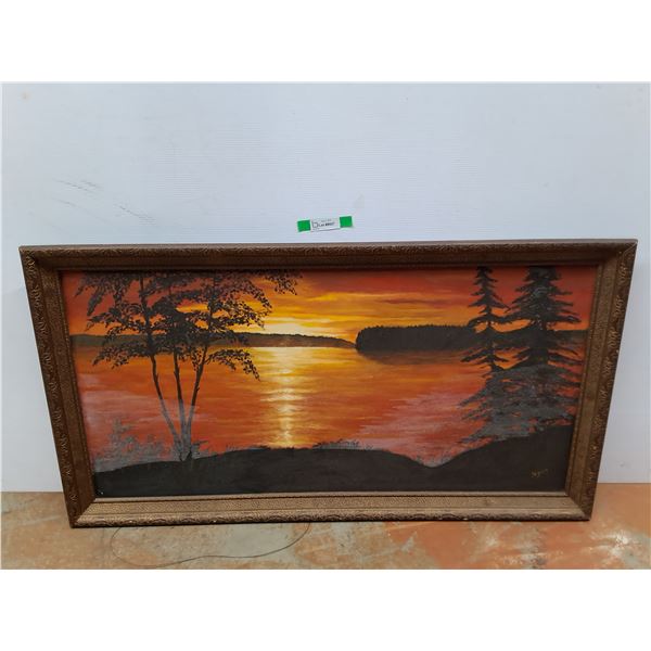 *Framed Sunset Painting 52" x 28", Cannot ship