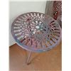 Image 2 : ** Red Heavy Cast Steel Outdoor Bistro Set (Table 2' Dia x 27" High & 2 Chairs - Faded) - Pickup