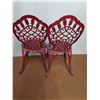 Image 3 : ** Red Heavy Cast Steel Outdoor Bistro Set (Table 2' Dia x 27" High & 2 Chairs - Faded) - Pickup
