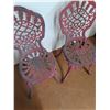Image 4 : ** Red Heavy Cast Steel Outdoor Bistro Set (Table 2' Dia x 27" High & 2 Chairs - Faded) - Pickup