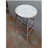 Image 2 : ** White Metal Stool - 28" High x 13.5" Dia Seat - Pickup Only