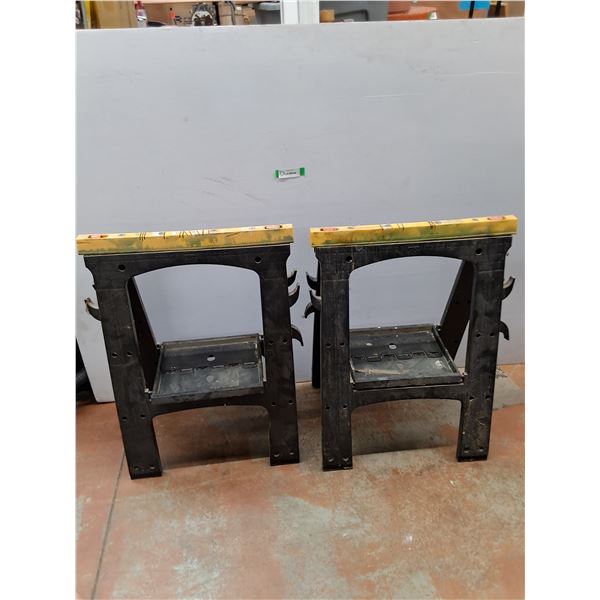 ** (2) Folding Sawhorses (Broken Support on 1) - Pickup Only