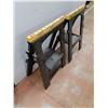 Image 2 : ** (2) Folding Sawhorses (Broken Support on 1) - Pickup Only