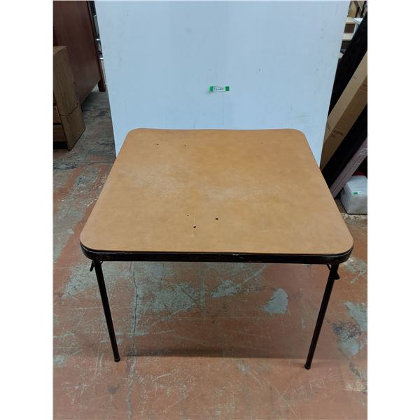 *Metal Folding Table- As Is- Burns & Water Damage 35" x 28", Cannot Ship