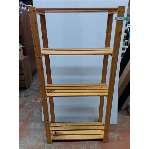 *Wooden Four Tier Shelf 31.5" x 13.25" x 63.25", Cannot Ship