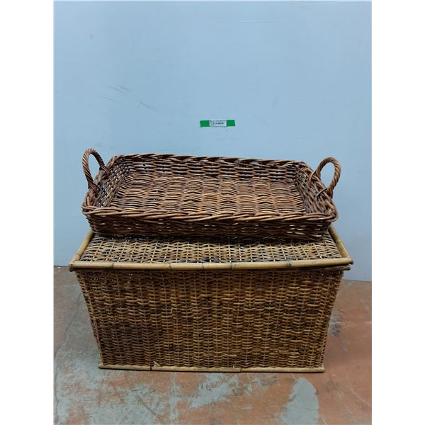 *(2) Woven Storage Baskets Up to 30" x 20" x 18.5", Cannot ship