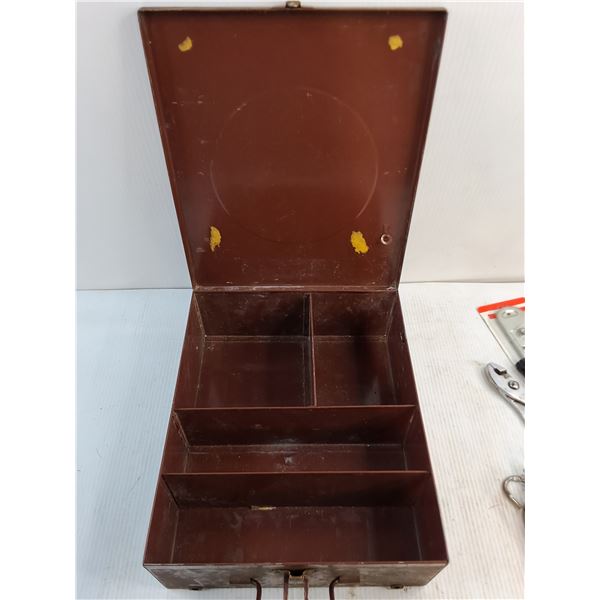 Vintage Metal First Aid Kit, Assorted Household Handy Tools