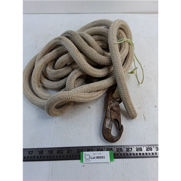 1" Braided 24' Nylon Rope with Snap
