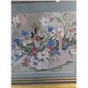 Image 2 : * Wood Framed Needle-Point "Flower Basket" Wall Art - 29" x 23" - PICK UP