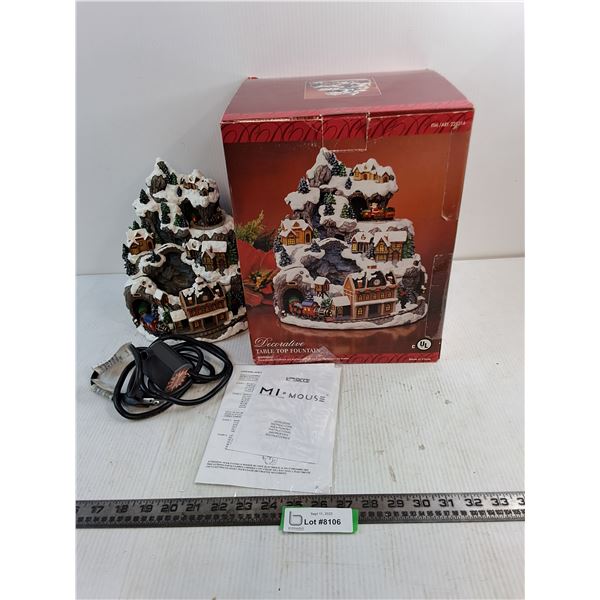 Decorative "Winter Mountain Train" Table-Top Fountain - 9" High - Untested