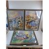 Image 1 : (3) Wood Framed Jigsaw Puzzle Pictures - All 29" x 21" - Pickup Preferred