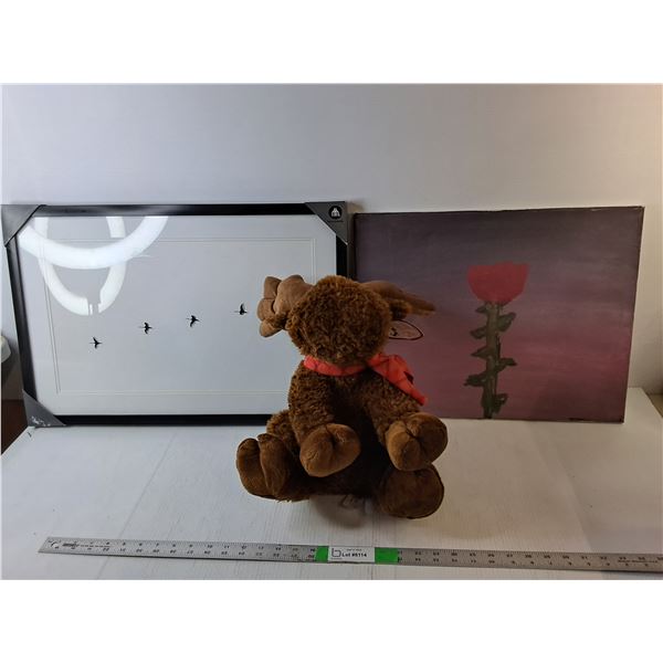Moose Stuffie, (2) Art Pieces  Up to 24.5" x 16.5", Pickup Preferred