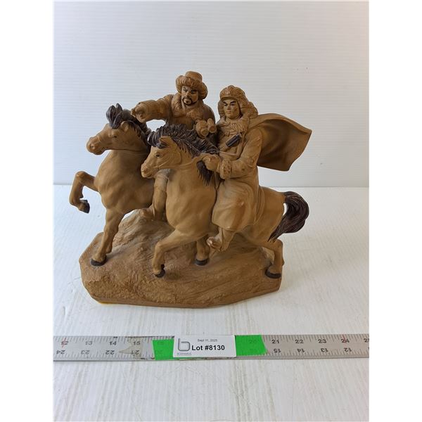 Ceramic Horseback Figurine 10" Tall