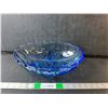 Image 1 : Blue Glass Footed Bowl 12" x 4"