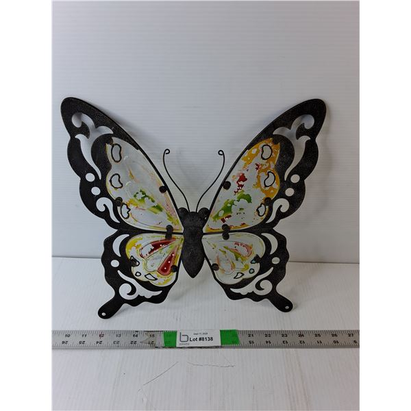 Metal & Glass Garden Butterfly Decor 13.25" x 13"