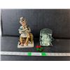 Image 1 : Ceramic Man with Racing Guide Figurine 8" Tall & Mirror Candle holder