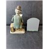 Image 3 : Ceramic Man with Racing Guide Figurine 8" Tall & Mirror Candle holder