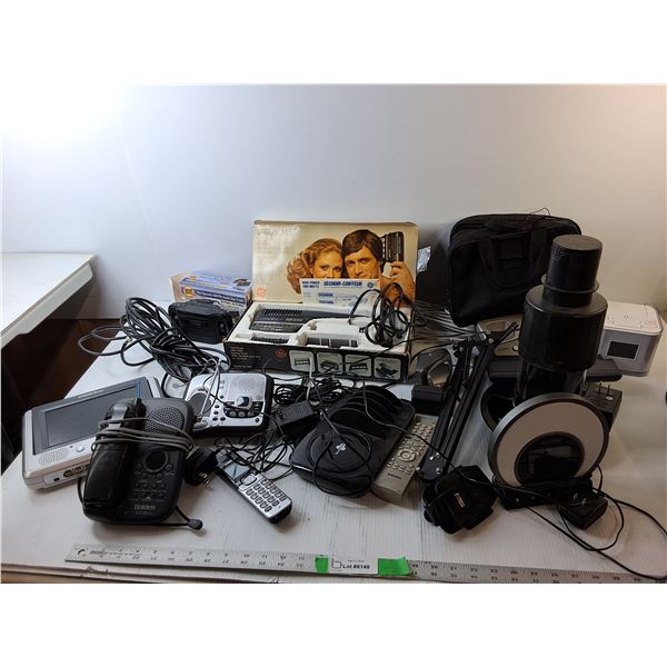 Alarm Clock, Styling Dryer, Solar Radio- All Power On, Misc.