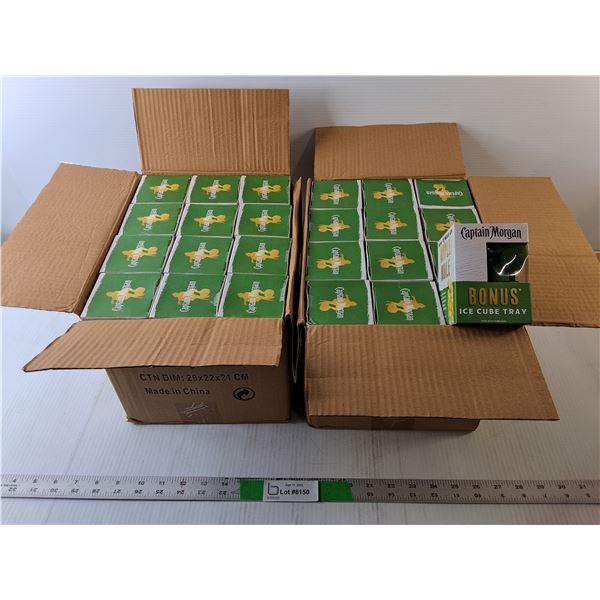 (2) Boxes of Captain Morgan Apple Shaped Silicone Ice Cube Trays