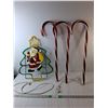 Image 1 : (4) Outdoor Christmas Decorations- One with Working Lights, Up to 28" Tall, Pickup Preferred