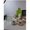 Image 3 : Kitchen Lot- (2) Cutting Boards, Bone China Teacups & Plates, Misc.