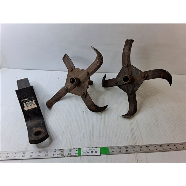 Dynaline Trailer Ball Mount & (2) Cultivator Blades
