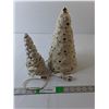 Image 1 : (2) Ceramic Christmas Tree Lamps- Working, Up to 11" Tall
