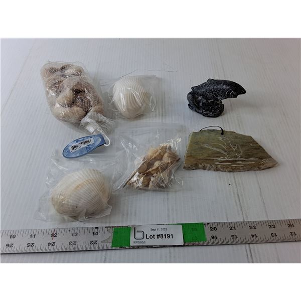 Decorative Seashells, Soapstone/Resin Figurines