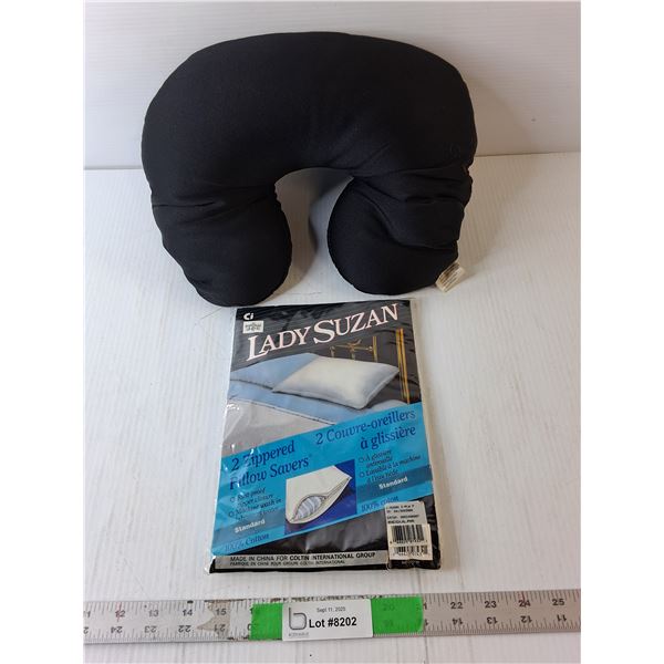 Neck Pillow & (2) Pillow Savers