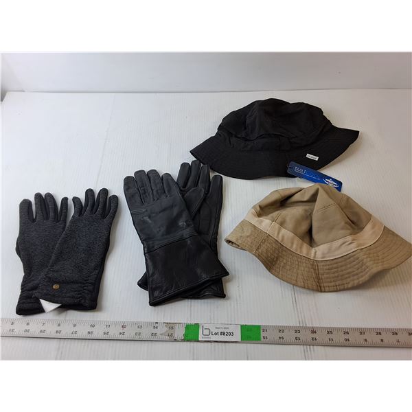 (2) Sunhats & (2) Pairs of Women's Gloves- M/L