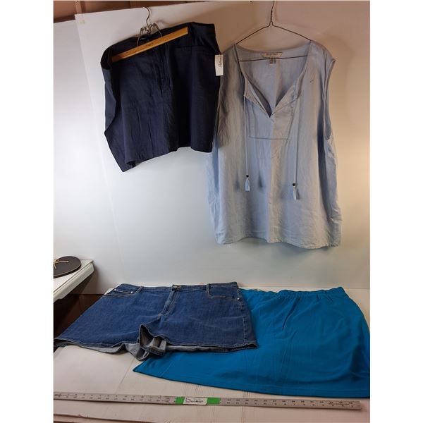 (2) Women's Skorts, Shorts, Tanktop- Size 22, 38, 3X