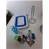 Image 3 : Paper Towel Holder, (2) Clamp Lamps- One Working/Bulb Not Included, Massage Roller, Misc.