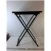 Image 1 : Folding Wood Sidetable with Glass Top, Cannot Ship 19.5" x 13" x 29.5"
