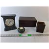 Image 1 : Marble Desk Clock, Tealight Holder, Penholder, Storage Box