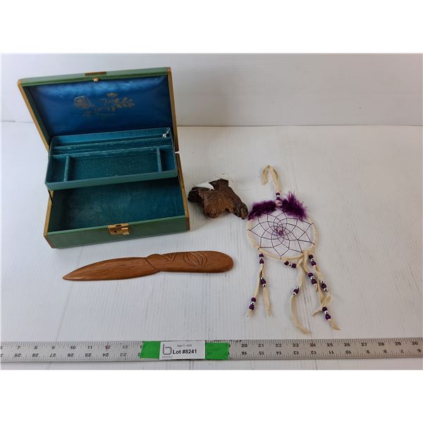 Jewelry Box, Dreamcatcher, Decorative Wooden Knife, Dolphin Ornament