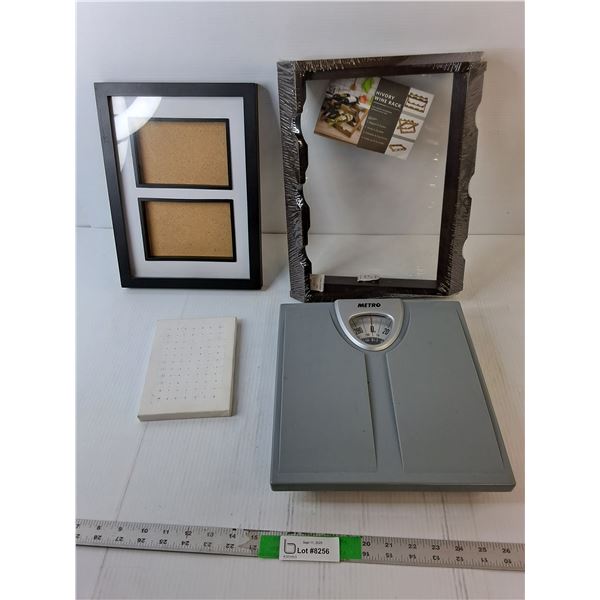Hickory Wine Rack- Sealed, Scale, Photo Frame- Missing Clip