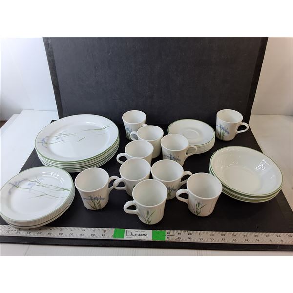 Corning/Corelle Dish Lot- (12) Dinner Plates, (5) Bowls, (9) Dessert Plates, (12) Bread Plates, (10)
