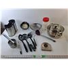 Image 1 : Kichen Lot- Stainless Steel Pot, Utensils, Steamer