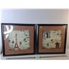 Image 1 : (2) Framed Paris Themed Art Pieces 19" x 19"