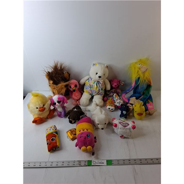 Ty Beanies, (2) Stuffies with Sounds Effects- may Require Batteries, Misc.