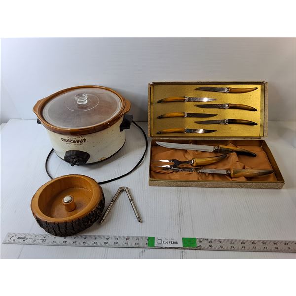 Knife Set, Crock Pot Slow Cooker- As Is, Nutcracker, Misc.  PICK UP