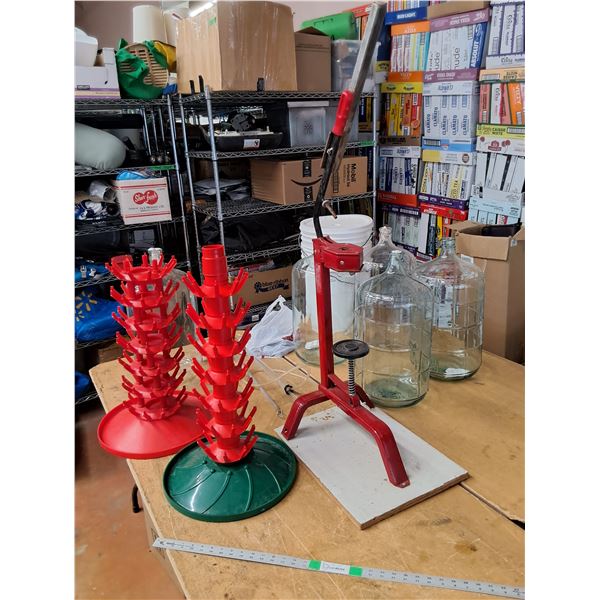 ***Wine Making Lot- Carboys, Bottle Corker, Fermenter Pails, Misc. Cannot Ship