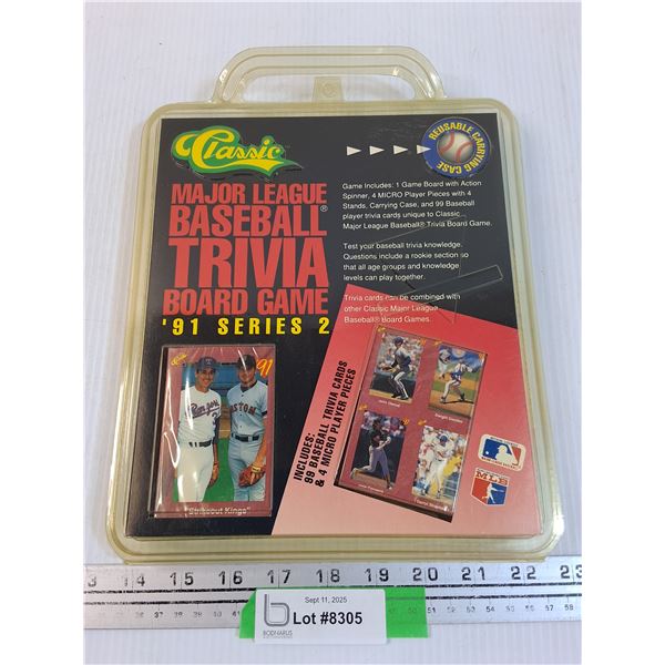 Classic MLB Baseball Trivia Board Game - 1991 Series 2 - NOS