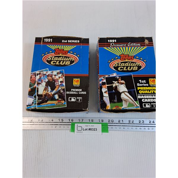 (2) Topps Stadium Club 1991 Baseball Trading Cards Sets