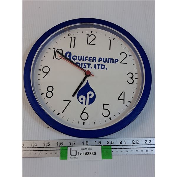 Aquifer Pump Battery Operated Clock - 10.5"