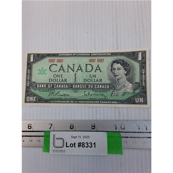 Canadian One Dollar Bill - 1967 - Consignor States Uncirculated
