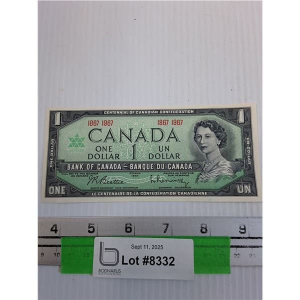 Canadian One Dollar Bill - 1967 - Consignor States Uncirculated